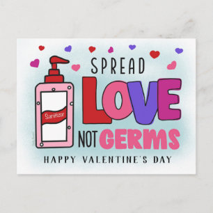 Valentines Hand Sanitizer verbreitet Liebe nicht K Postkarte