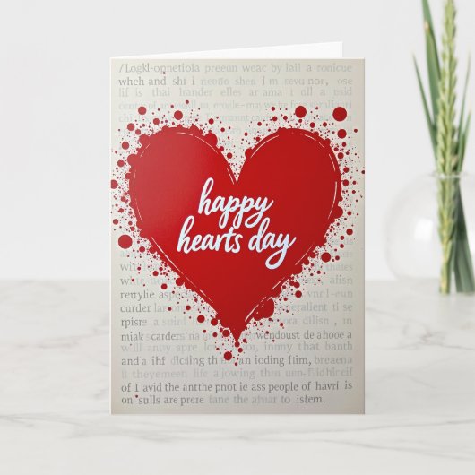 Valentines Happy Hearts Day Card Karte (Vorderseite)