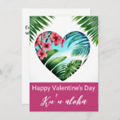 Valentines Hawaiian Unisex Card (Vorne/Hinten)