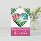 Valentines Hawaiian Unisex Card (Stehend Vorderseite)