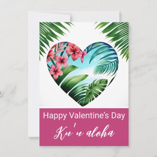Valentines Hawaiian Unisex Card (Vorderseite)