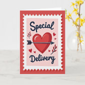 Valentines Heart Delivery Card Karte (Gelbe Blume)