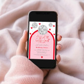 Valentines Heart Disco Groove Brautparty Foto Einladung