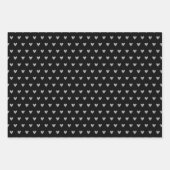 Valentines Heart Gray on Black and Gray on White Geschenkpapier Set (Vorderseite)