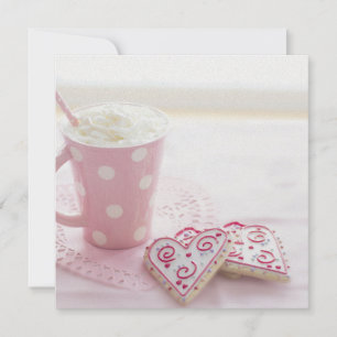 Valentine's Heart Love Cookies Hot Chocolate Feiertagskarte