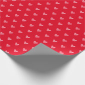 Valentines Heart on Red Geschenkpapier (Ecke)