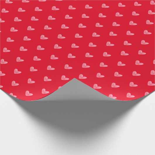 Valentines Heart on Red Geschenkpapier (Ecke)