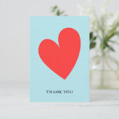 Valentine's Heart Pastel Blue Dankeskarte (Stehend Vorderseite)