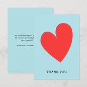 Valentine's Heart Pastel Blue Dankeskarte (Vorne/Hinten)