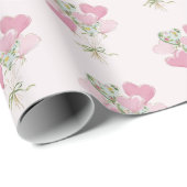 Valentine's Heart Pink and Green Heart Balloons Geschenkpapier (Rolleneckpunkt)