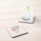 Valentine's Heart Pink and Green Heart Balloons Getränkeuntersetzer (Rechte Seite)