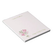 Valentine's Heart Pink and Green Heart Balloons Notizblock (angewinkelt)