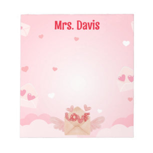 Valentine's Heart Theme Personalisiert Notizblock