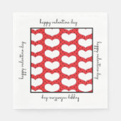 Valentines Hearts and Polka Dots Paper Napkin Serviette (Vorderseite)