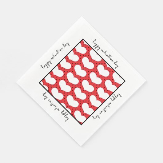 Valentines Hearts and Polka Dots Paper Napkin Serviette (Ecke)