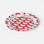 Valentines Hearts and Polka Dots Paper Plate Pappteller (Schrägansicht)