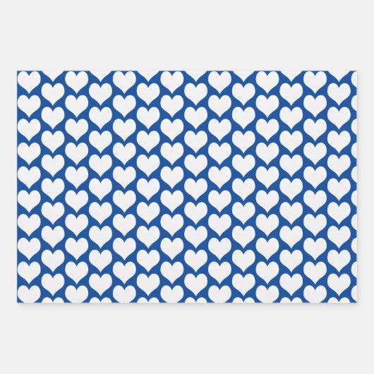 Valentines Hearts Blue Geschenkpapier Set (Vorderseite 2)
