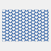 Valentines Hearts Blue Geschenkpapier Set (Vorderseite)