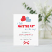 Valentines hearts boy baby shower invitation (Stehend Vorderseite)
