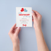 Valentines hearts boy baby shower invitation flyer (Gruppe)