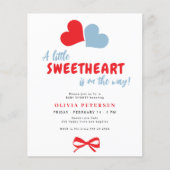 Valentines hearts boy baby shower invitation flyer (Vorne)