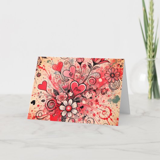 Valentines Hearts / Daisy / Spritzer Art / Sangria (Vorderseite)