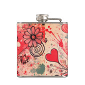 Valentines Hearts / Daisy / Spritzer Art / Sangria Flachmann (Rückseite)