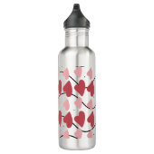 Valentines Hearts Doodles Dots Muster Edelstahlflasche (Rechts)