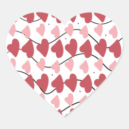 Valentines Hearts Doodles Dots Muster Herz-Aufkleber