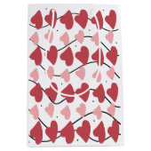 Valentines Hearts Doodles Dots Muster Mittlere Geschenktüte (Vorderseite)