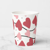 Valentines Hearts Doodles Dots Muster Pappbecher (Rückseite)