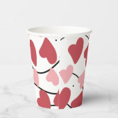Valentines Hearts Doodles Dots Muster Pappbecher (Rechts)