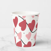 Valentines Hearts Doodles Dots Muster Pappbecher (Vorderseite)