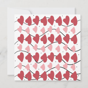 Valentines Hearts Doodles Dots Muster Postca Karte