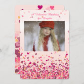 Valentine's Hearts Foto Einladung (Vorne/Hinten)