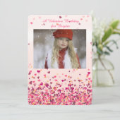 Valentine's Hearts Foto Einladung (Stehend Vorderseite)