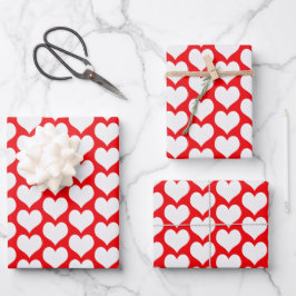 Valentines Hearts Geschenkpapier Set