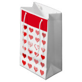 Valentine's Hearts Gift Bag Kleine Geschenktüte (Vorderseite Schrägansicht)