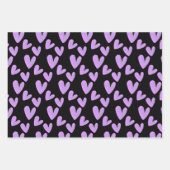 Valentines Hearts Hand bemalt Wasserfarben Geschenkpapier Set (Vorderseite)