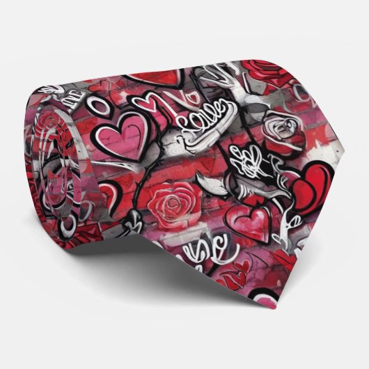 Valentine's Hearts Neck Tie Krawatte (Gerollt)