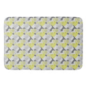 Valentine's Hearts Overlay Yellow and Gray Pattern Badematte (Vorderseite)