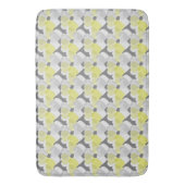 Valentine's Hearts Overlay Yellow and Gray Pattern Badematte (Vorderseite Vertikal)