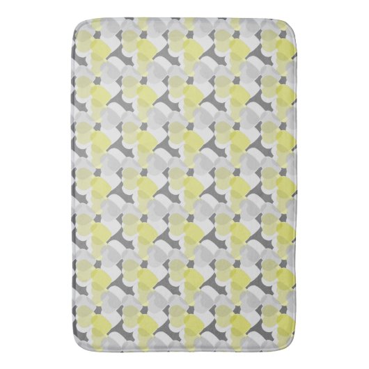 Valentine's Hearts Overlay Yellow and Gray Pattern Badematte (Vorderseite Vertikal)