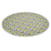 Valentine's Hearts Overlay Yellow and Gray Pattern Schneidebrett (Ecke)