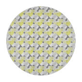 Valentine's Hearts Overlay Yellow and Gray Pattern Schneidebrett (Vorderseite)