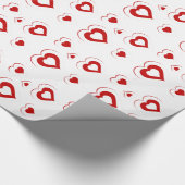 Valentines Hearts Pattern Geschenkpapier (Ecke)