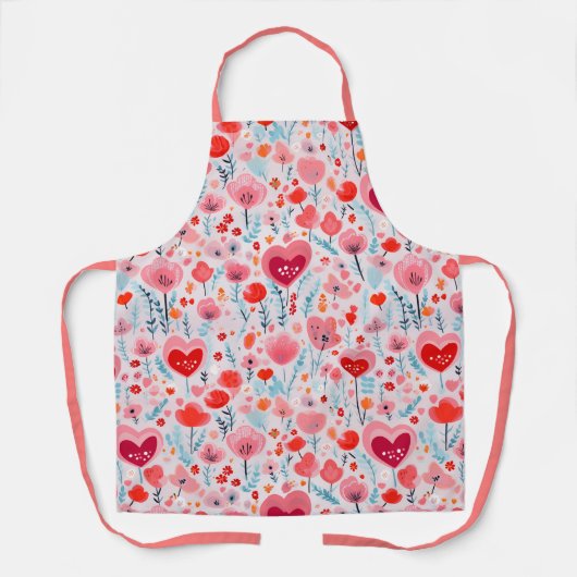 Valentines Hearts Pattern Liebe Schürze (Vorderseite)