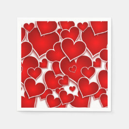 Valentines Hearts Serviette