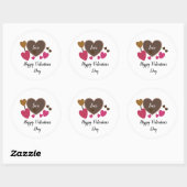 Valentines Hearts und Liebe Round Sticker (Blatt)