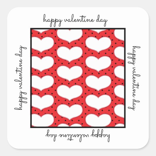 Valentines Hearts und Polka Dots Sticker (Vorderseite)
